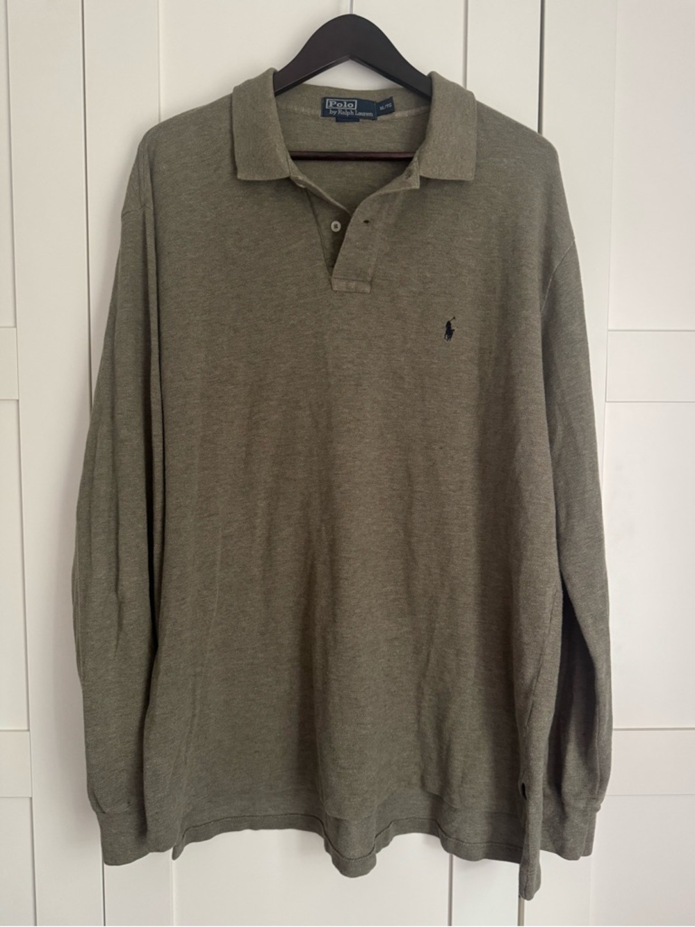 Vintage 90’s Polo Ralph Lauren Green Long Sleeve Shirt 100% Cotton XL